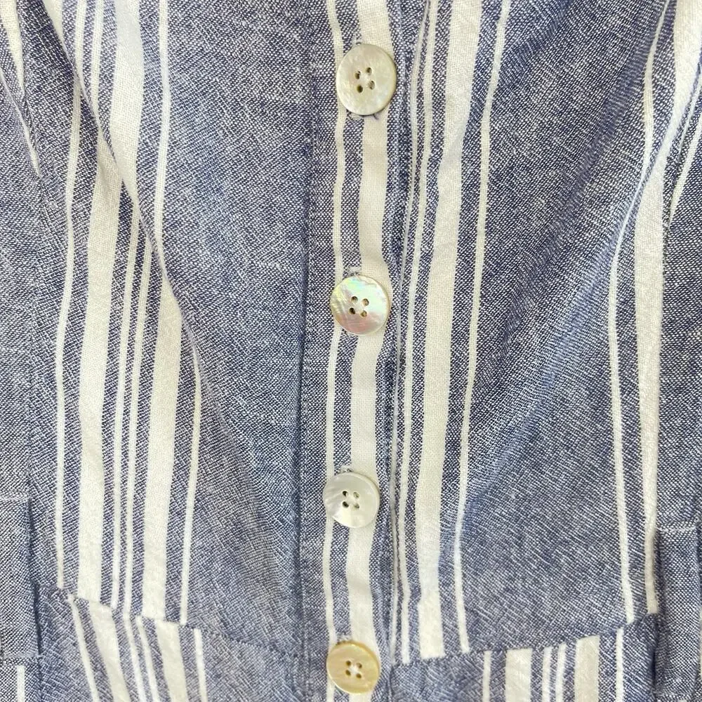 Rails Kyra Seaport Stripe Linen Blend Jumpsuit Large Quiet Luxury Summer Resort - Picture 5 of 16